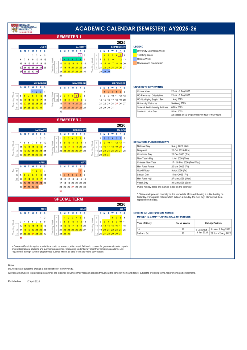 EE4904 Medical Instrumentation Course Schedule